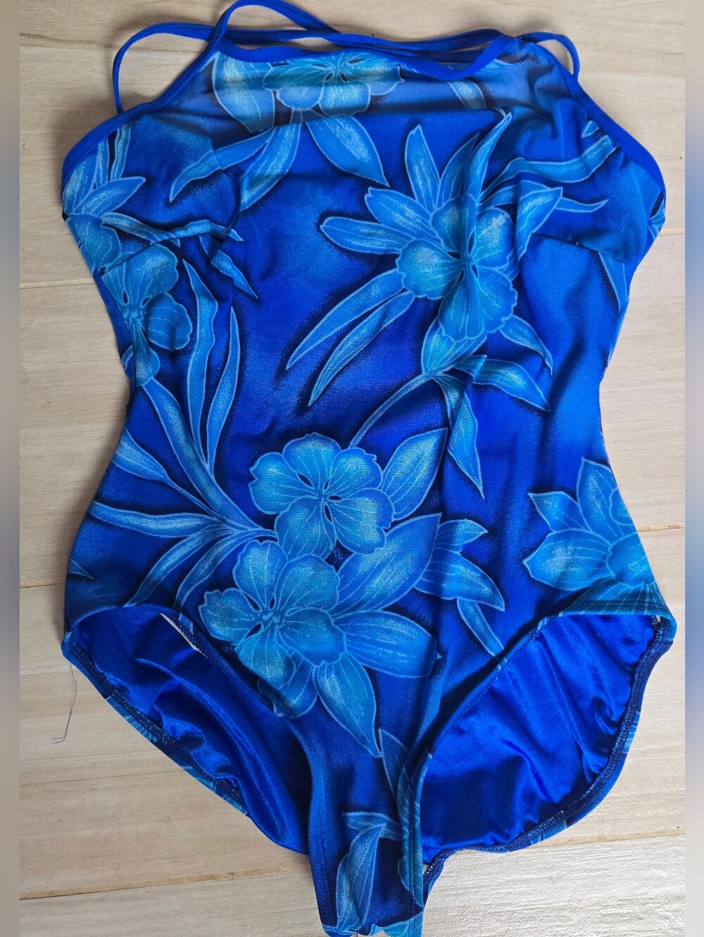 Vintage Blue Floral Tropical Swimsuit